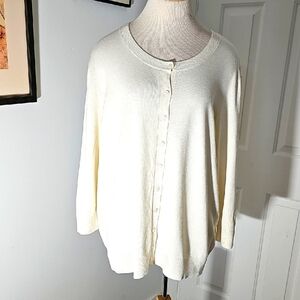 Nue Optionplus NWT Cream Button-Up Cardigan. SIZE 3X